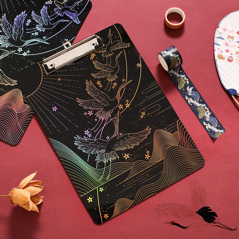 Original laserskrivepude bronzing wild crane serie undersøgelse papir mappe papir høj permeabilitet akryl bog board klip