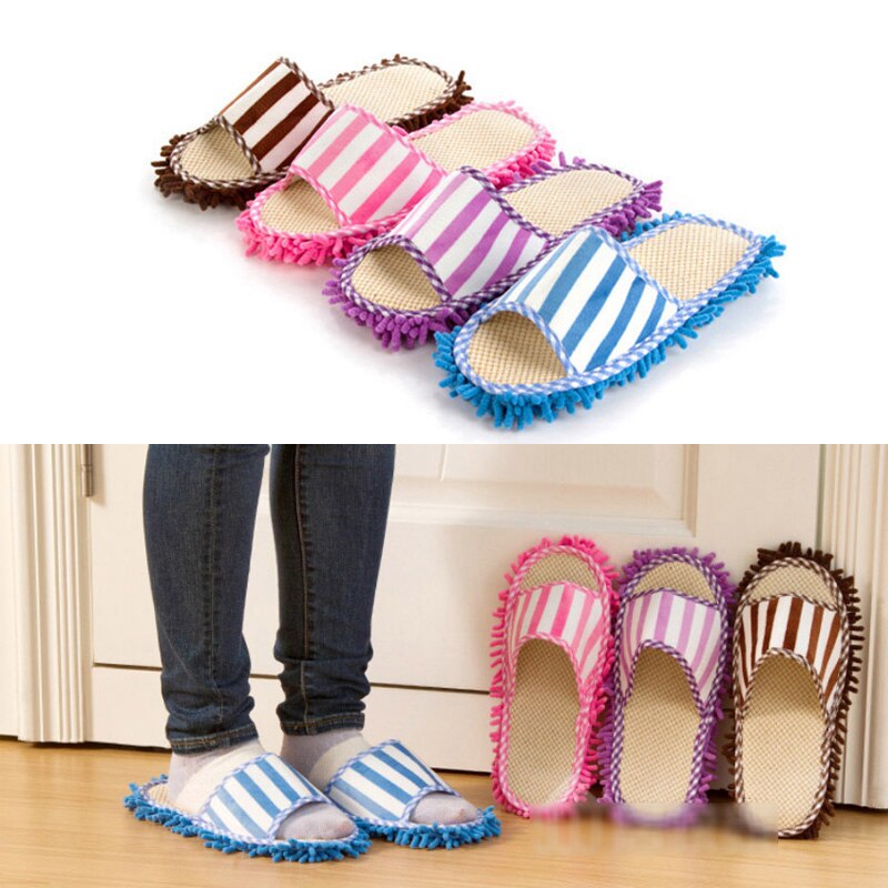 Unisex lavable polvo zapatillas mopa zapatos microfibra limpieza casa zapatillas mopa multifuncional limpieza de suelo zapatos cubierta