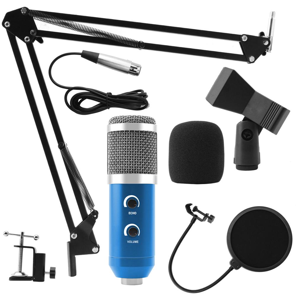BM900 Condenser Microphone USB Wired Recording Microphone for Computer Karaoke KTV With Stand Holder: Blue-2