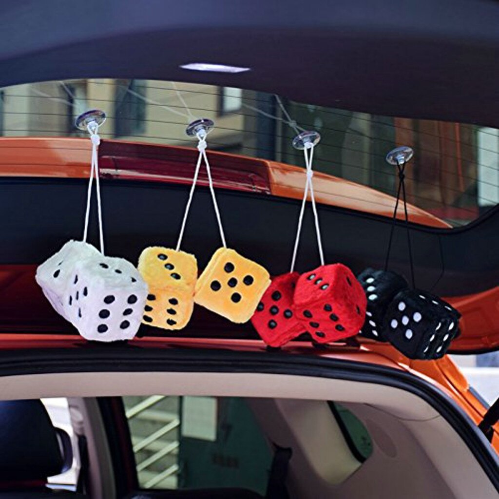 Coche colgante, dado de peluche dados automóviles colgantes para espejo retrovisor colgando suspensión adornos decoración # PY10