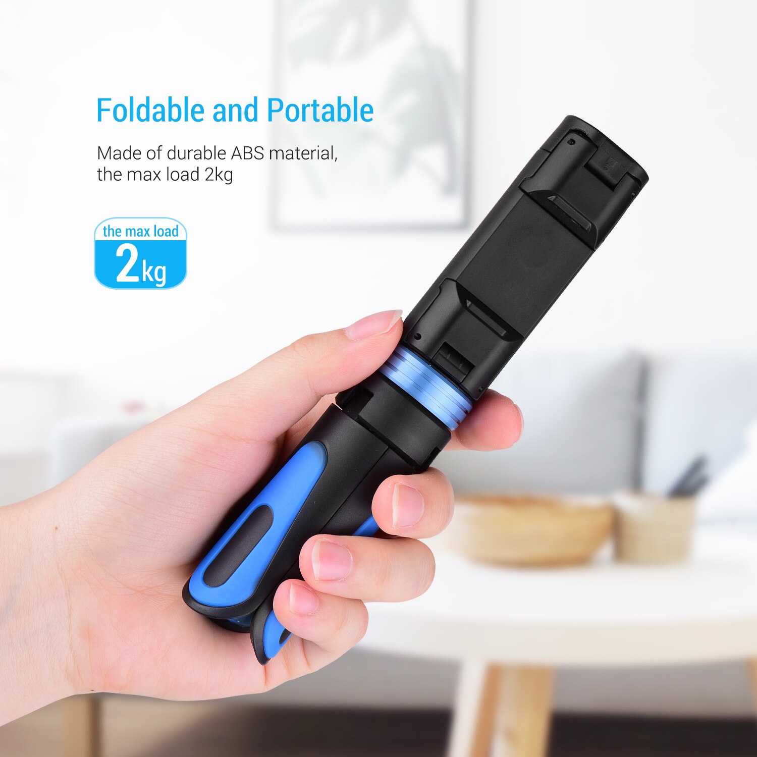 Extendable Phone Holder Mini Tripod Desktop Cellphone Bracket Clamp with Cold Shoe Foldable Smartphone Tripod for Smartphones