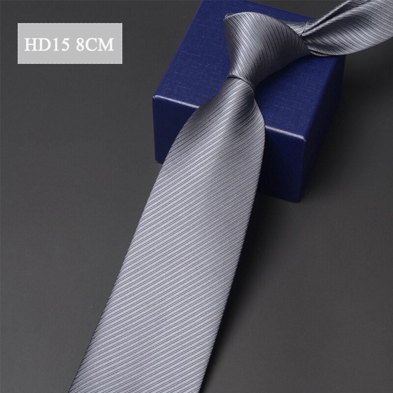 Ankomster 6cm & 8cm brede bånd til mænd forretningsarbejde slips formel ensfarvet hals slips gråblå: Hd15 8cm