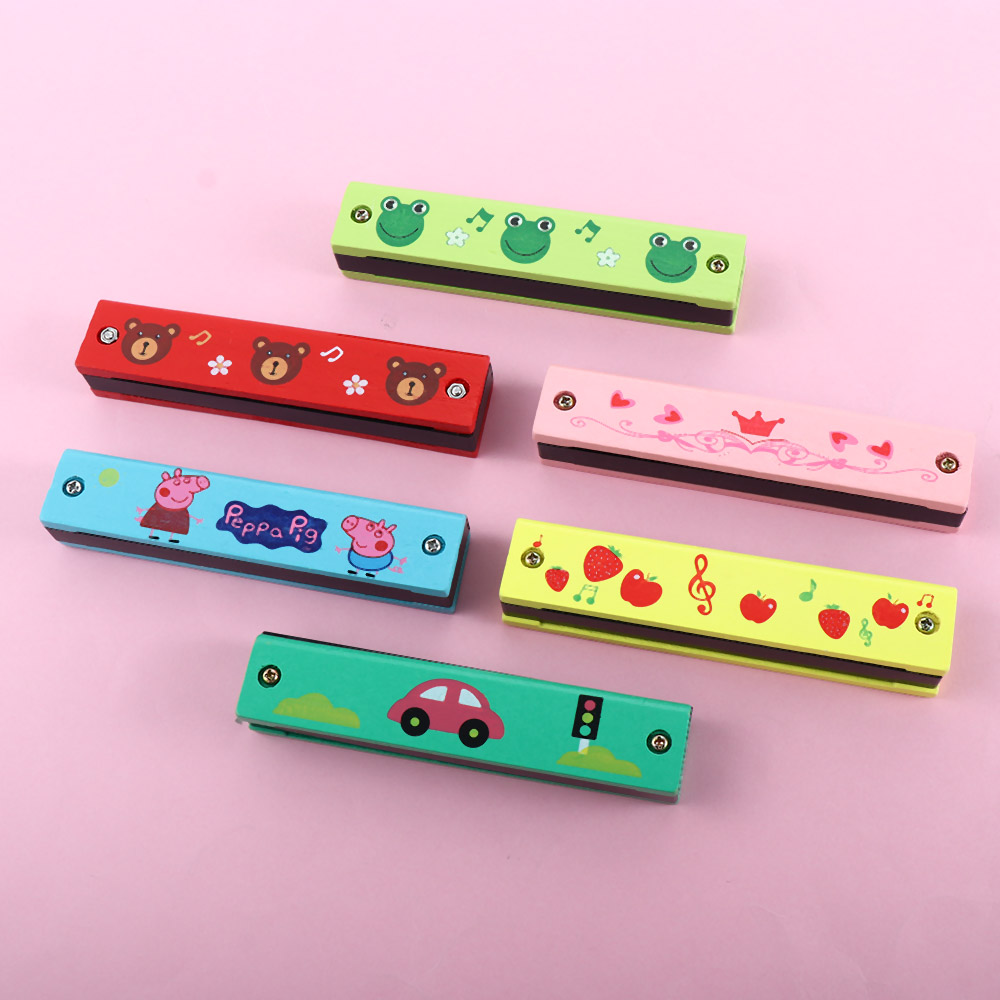 16 Holes Cute Harmonica Musical Instrument Montessori Educational Toys Cartoon Pattern Kids Wind Instrument Children Kids