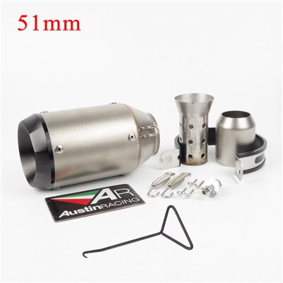 Carbon Fiber Escape System with DB kille Universal 51MM 60MM AR Austin Racing Motorcycle Exhaust Pipe For GSXR600 Z1000 ER6N K7: G