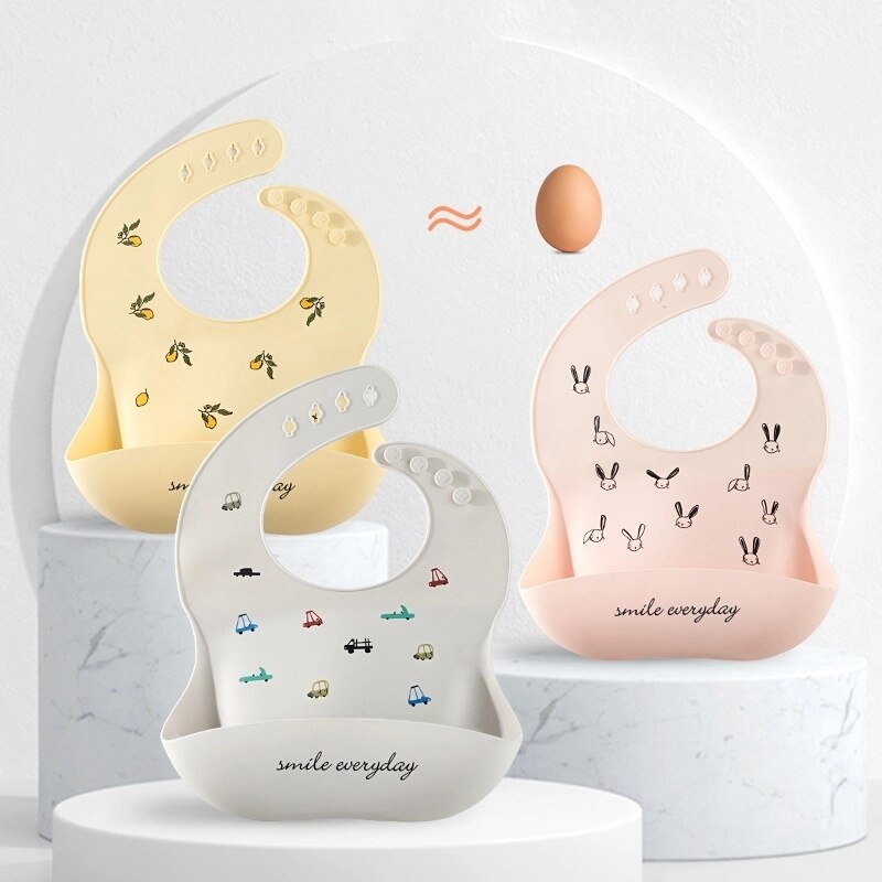 PatPat bebé Baberos toalla para la Saliva de dibujos animados delantales bebé alimentación de silicona Baberos para bebé niño y niñas