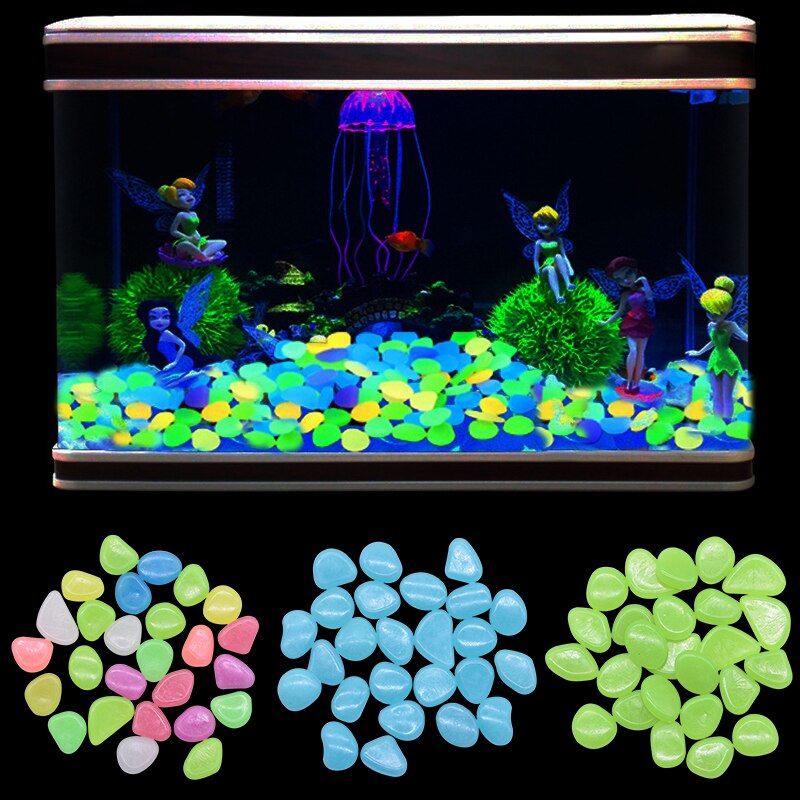 50Pcs Glow In The Dark Pebbles Glow Stones Rocks For Walkways Garden Path Patio Lawn Garden Yard Decoration Luminous Stones