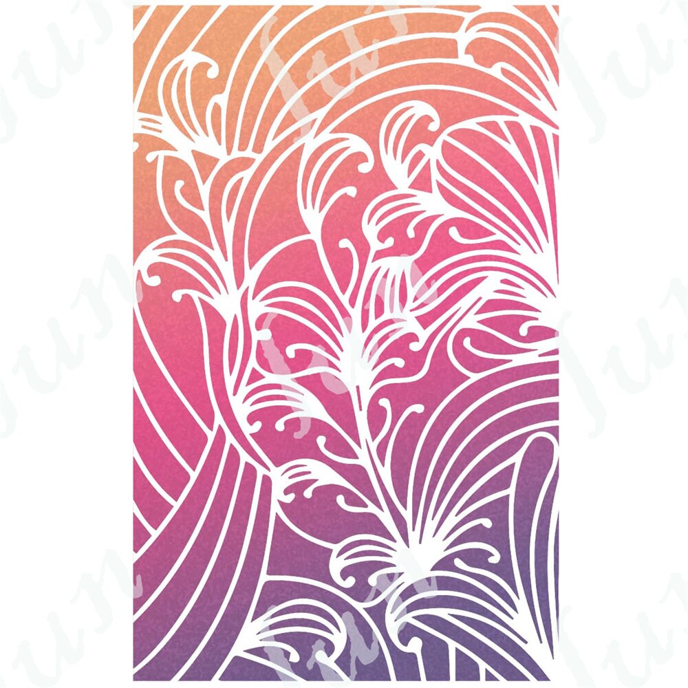 Spring Floral Stars Green Leaves Layering Stencil Reusable DIY Paper Scrapbooking Diary Background Decoration Embossing Template: Y3785-Stencils