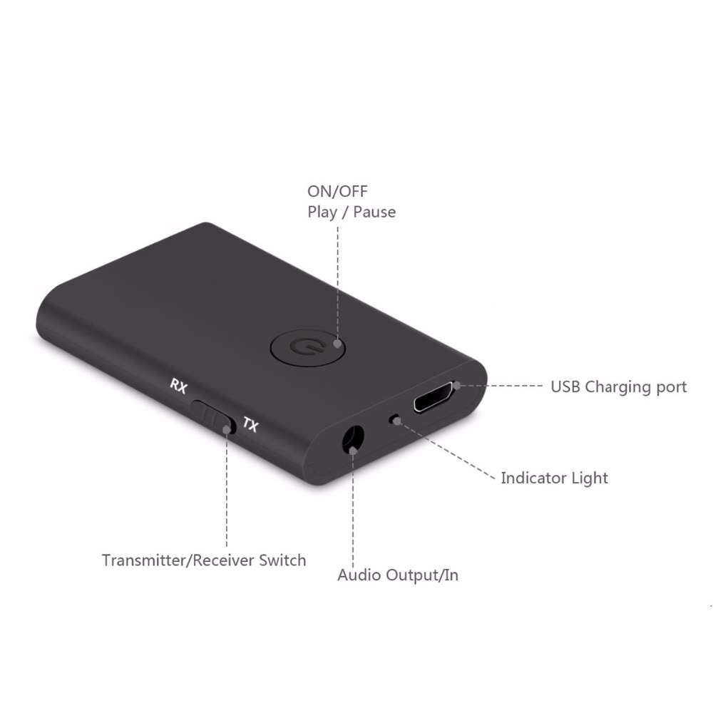 Multipoint Connection Bluetooth 5.0 Aptx low latency Music Transmitter Receiver Mini A2DP Wireless Home Stereo Audio TV Adapter