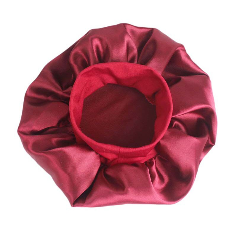 Bonnet en Satin solide réglable, bandeau à large bord, haute élasticité, avec Bonnet de nuit, chapeau de soins capillaires pour femmes