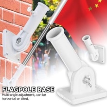 Aluminum Alloy Angle Adjustable Flag Rod Base Wall Mounted Flagpole Holder Bracket Outdoor Flags Accessories Windsock Base