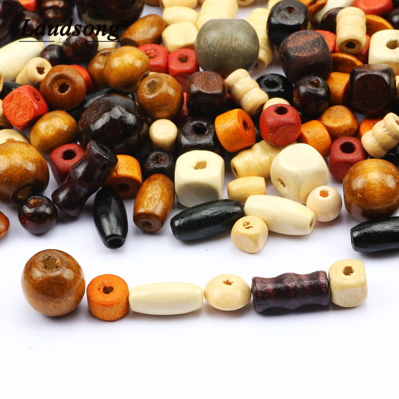 , 30g, cuentas de madera Natural de colores con forma aleatoria, cuentas sueltas para fabricación de joyería, accesorios de decoración para manualidades hechas a mano DIY