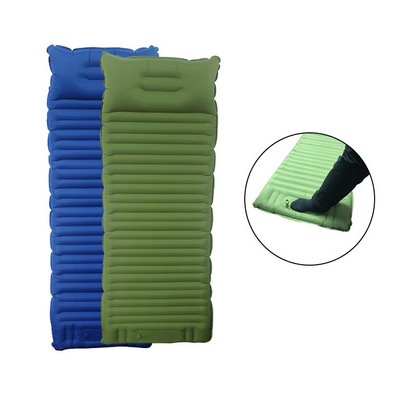 Esponja a presión con el pie, colchoneta inflable para acampar en el aire, Mattres, grande, 195x70x14cm, cómoda para dormir al aire libre, senderismo, con TPU