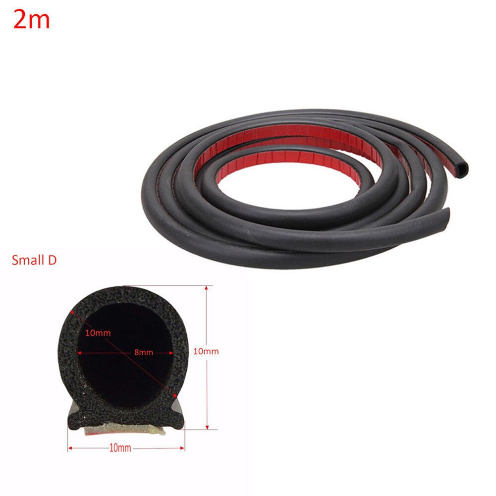 Rubber Car Door Adhesive Sound Insulation Trim D-shape Weatherstrip Waterproof Seal Strip Edge
