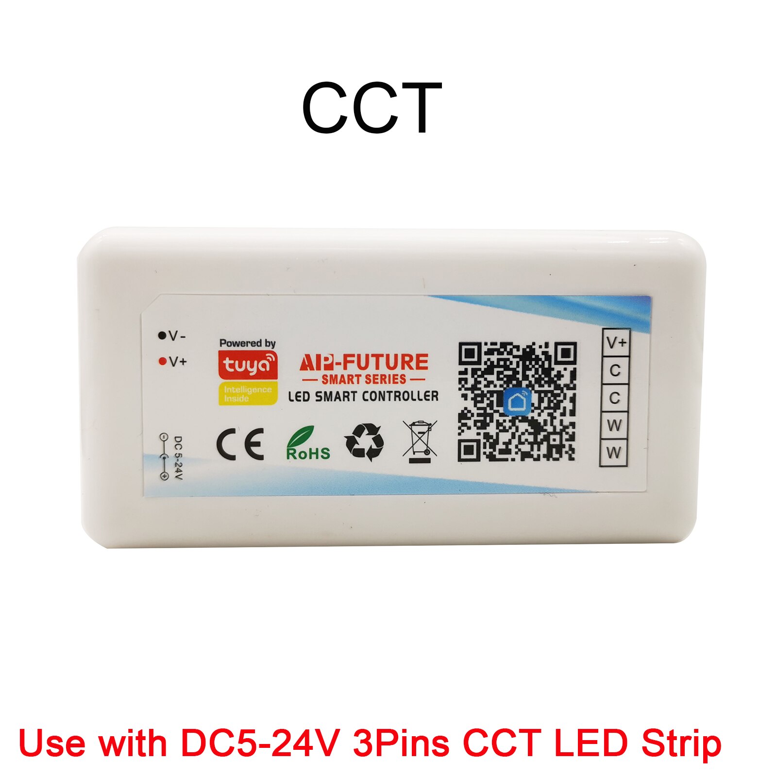 Controlador LED inalámbrico con Wifi, controlador compatible con aplicación iOs y Android, Alexa, Control por voz de Google, para DIM CCT, RGB, RGBW, RGBCCT: CCT