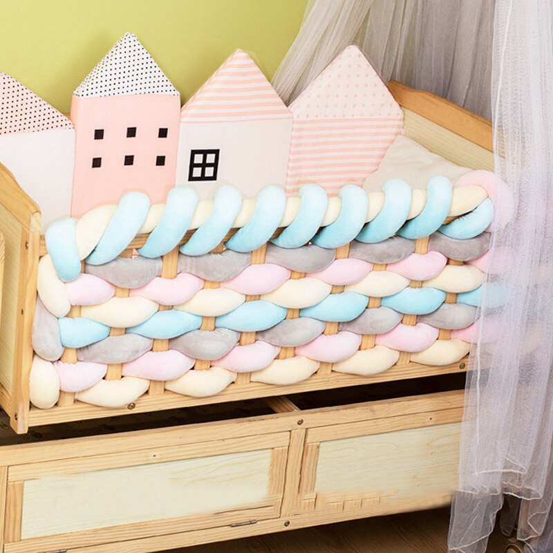 5M Baby Bumper Bed Braid Knot Kussen Voor Baby Bebe Wieg Protector Cot Bumper Room Decor Voor Kinderkamer decoratiion