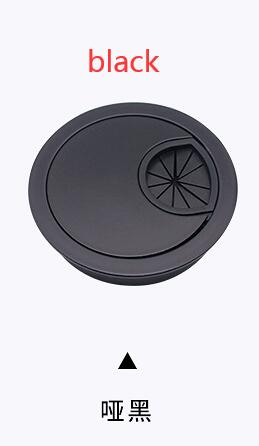 Zinc Alloy Cable Hole Cover Desk Cord Grommet Cable Pass Through Organizer 50/53/60mm Roun Line Holder Office desk accessories: black / 50mm