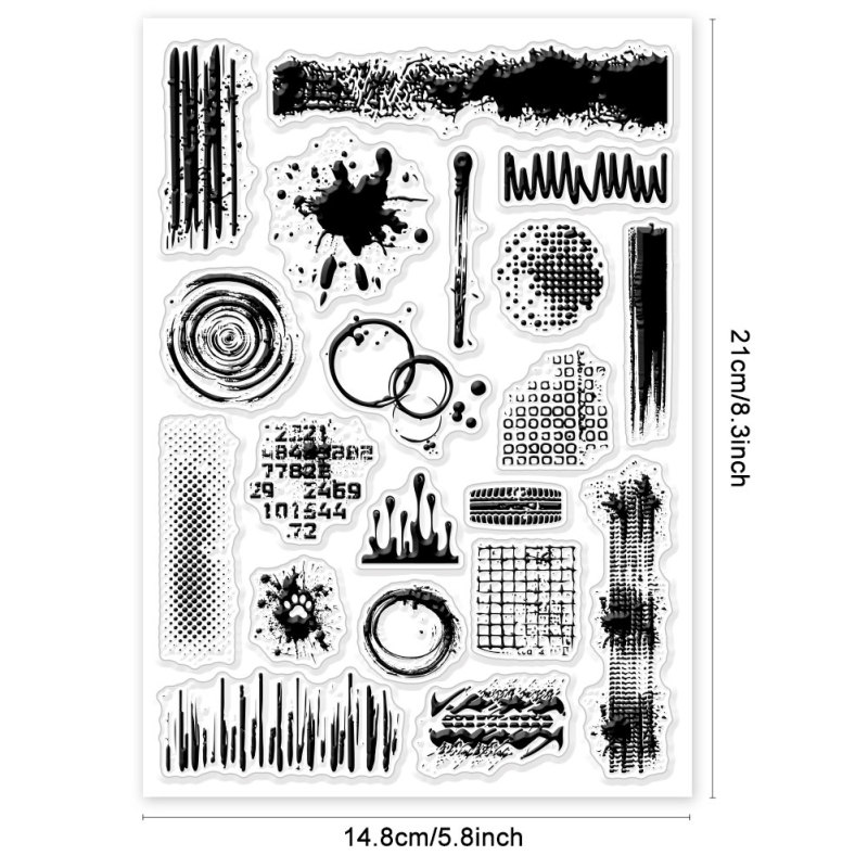 Sellos transparentes de borde botánico, formas mixtas para hacer tarjetas, rosas, setas, esquina de encaje, sellos transparentes de 5,83x8,27 pulgadas, 1 ud.: Multicolor