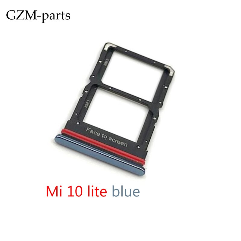 Voor Xiaomi Redmi K20 K20 Pro Mi 9T Sim Card Tray Slot Houder Voor Xiaomi Mi 10 Mi10 Pro Lite: Mi 10 lite blue