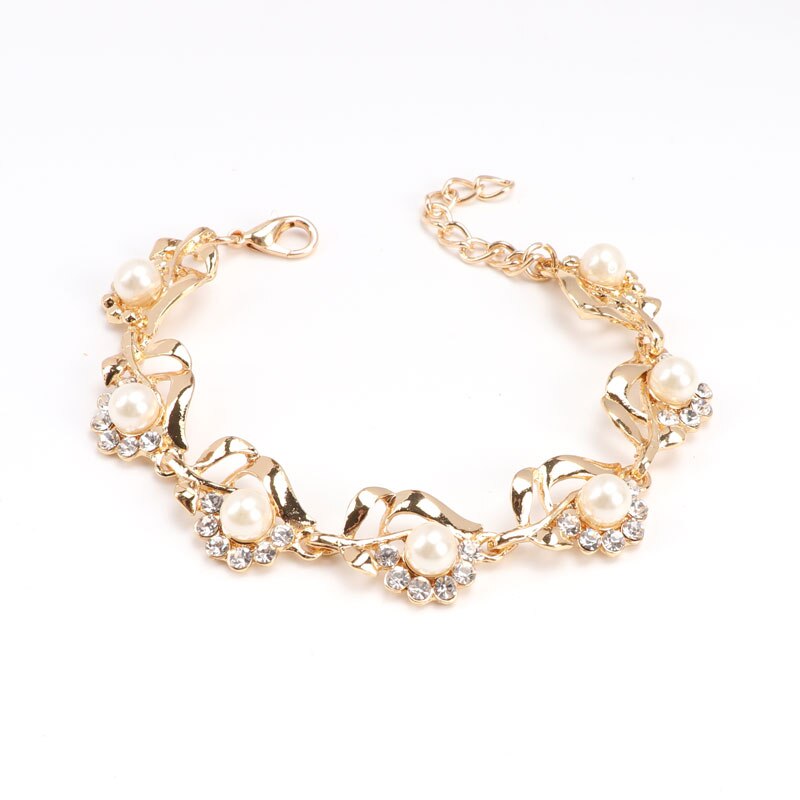 Conjuntos de joyería de bisutería de perlas simuladas de , conjuntos de joyería de cristal de cuentas africanas de boda nigeriana chapada en oro/plata