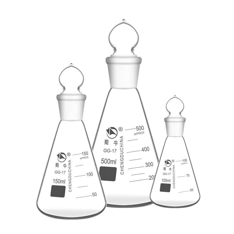Glass Erlenmeyer Flask with Stopper Erlenmeyer Flask with Glass Stopper Borosilicate Glass Erlenmeyer Flask 50-1000ml
