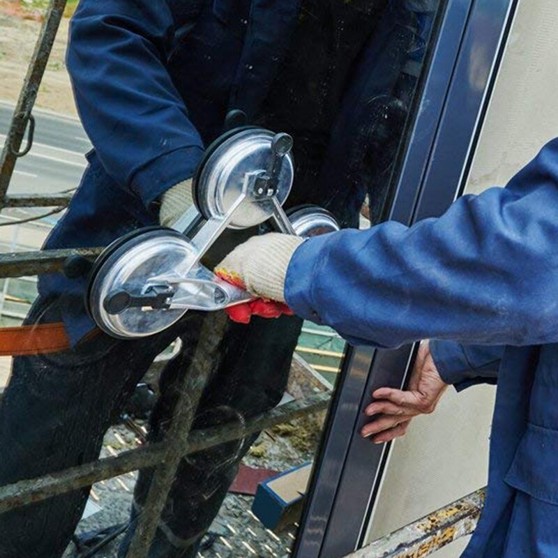 schwer Pflicht verdreifachen Verriegelung Saugnapf Pad, Aluminium 3 Platten Hand Vakuum Heber Für Fliesen & Glas & Granit, Ebene Aktion Typ