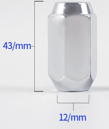 Tuerca de rueda estándar para Pajero, tornillo de rueda para Montero Sport L200 MR455707, Triton MB584750, Lancer 1, Grandis, 1 unidad: 1 piece 43mm