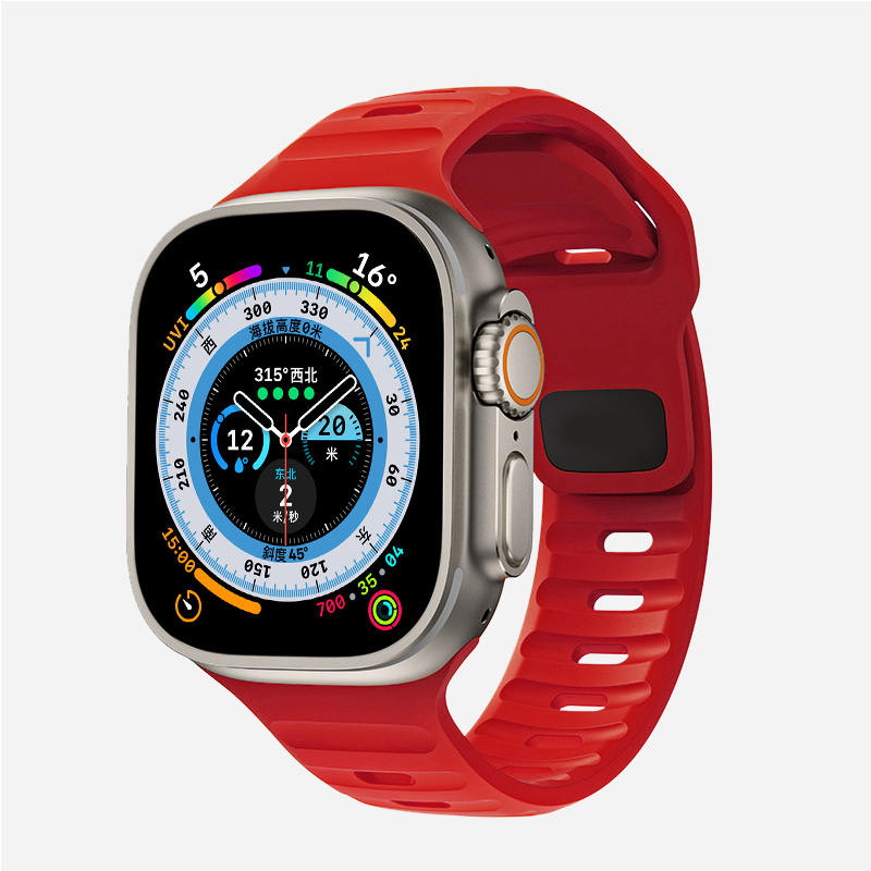 Siliconen Band Voor Apple Horlogeband 49Mm 44Mm 45Mm 40Mm 41Mm 49 Sport Correa Horlogeband Iwatch Serises 8 7 6 5 Se Ultra: Paars Groen / 22mm