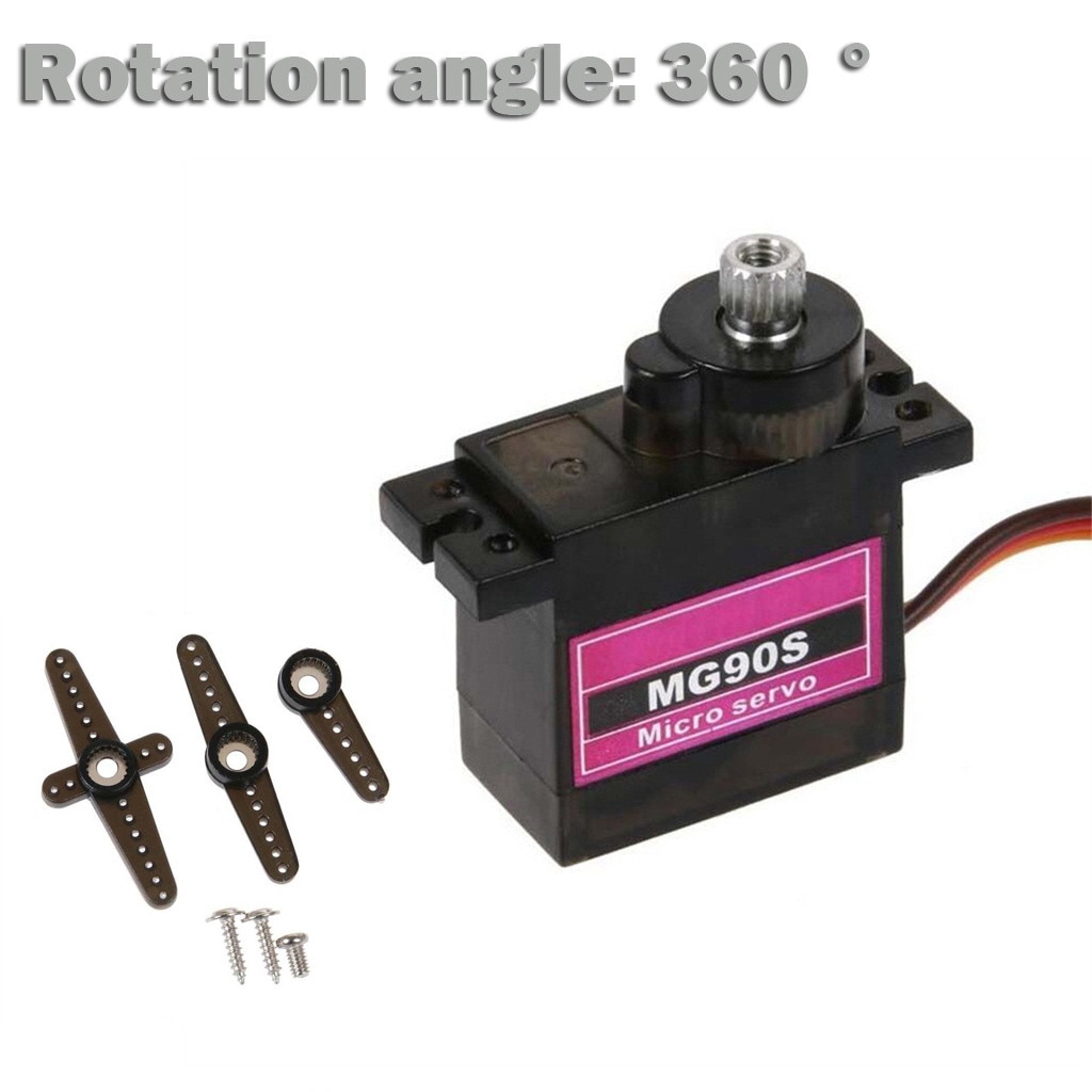 1/4pc Mg90s Micro Metal Gear 9g Servo For Rc Plane Helicopter Boat Car 360° Mg90s Rc Metal Gear Speed & Torque Micro Servo#HP