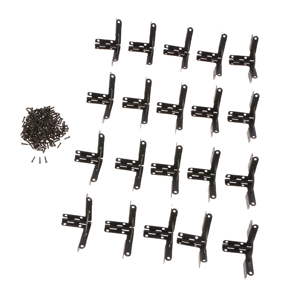 20pcs 90 Degree Angle Support Spring Hinges Door Hinge for Small Jewelry Wine Case Cabinet Watch Box Wooden Lid: Bronze