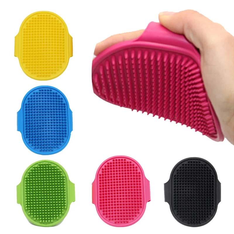 Escova de borracha macia para cães e gatos, pente de silicone para banho de animais de estimação, removedor de pelos, suprimentos para animais de estimação, equipamento de limpeza para lavagem de cães