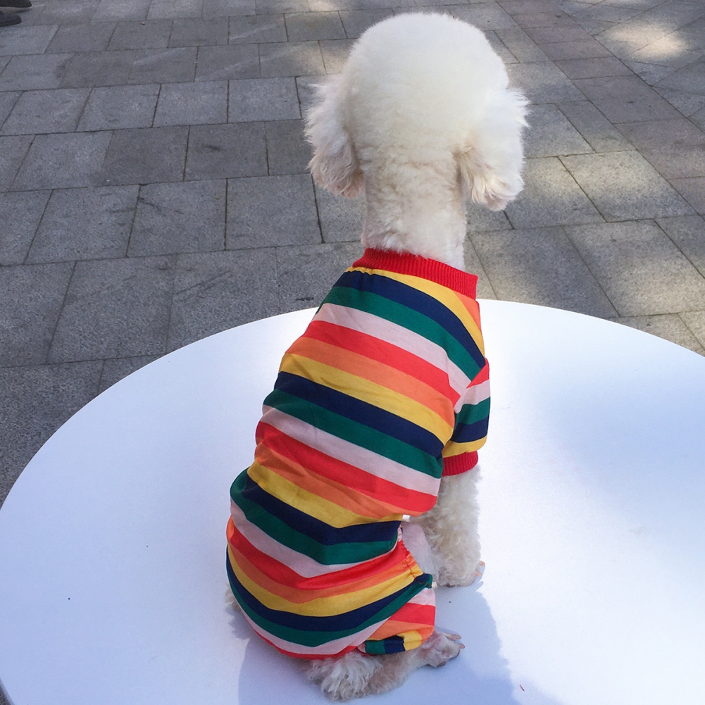 Dog Pajamas Stripe Dog Clothes Soft Jumpsuits Coat For Small Dogs Puppy Dog Cat Chihuahua Clothing Jumpsuits Nightshirt Pants