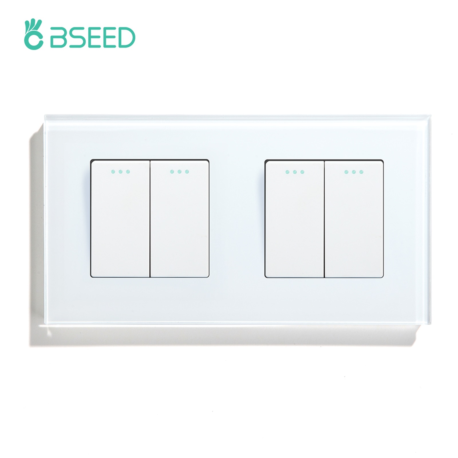 BSEED – interrupteur poussoir mécanique pour applique murale, 1/2 gangs, 1 voie, bouton de commutation à rebond automatique avec cadre en verre, 250V: Marron