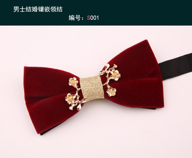 Linbaiway Luxe Banket Strikjes Voor Heren Shirt Rode Strikjes Formele Kleding Business Bowtie Man Strik Tuxedo Gravata Borboleta: 001