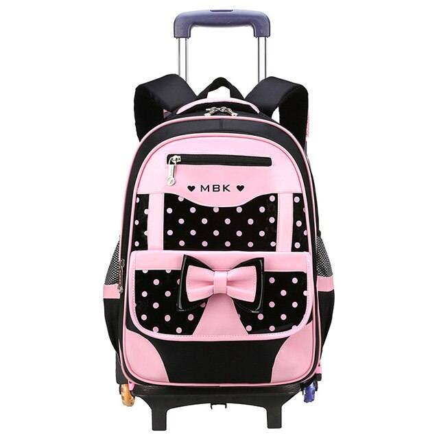 Kinderen Schooltassen Kinderen Reizen Rollende Bagage Tas Trolley School Rugzak Meisjes Rugzak Kind Boek Tas 3 Wielen Schooltas: SBB-6