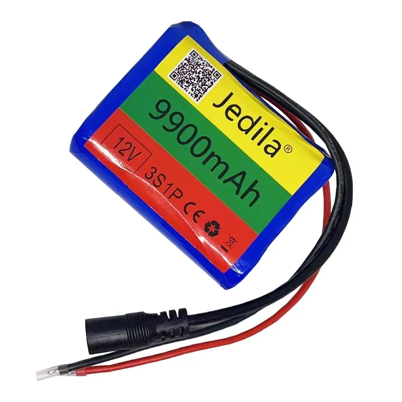 100 % neue 12 V 9900 mAh 3S1P Lithium-Batterie 18650 Lithium-Akku-Schutzplatine wiederaufladbar. 1A Ladegerät