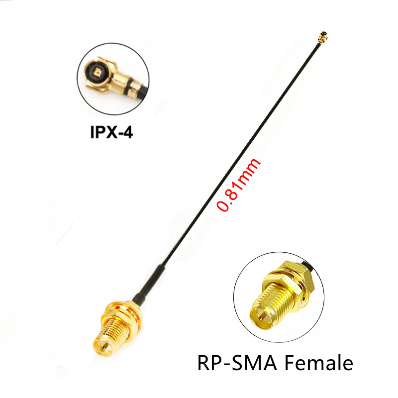 Cable Coaxial RG0.81mm U.FL IPX4 a RP-SMA hembra Pigtail 0,81mm MHF4 Cable de puente Coaxial RF para antena de enrutador WiFi: Multicolor / 1 P