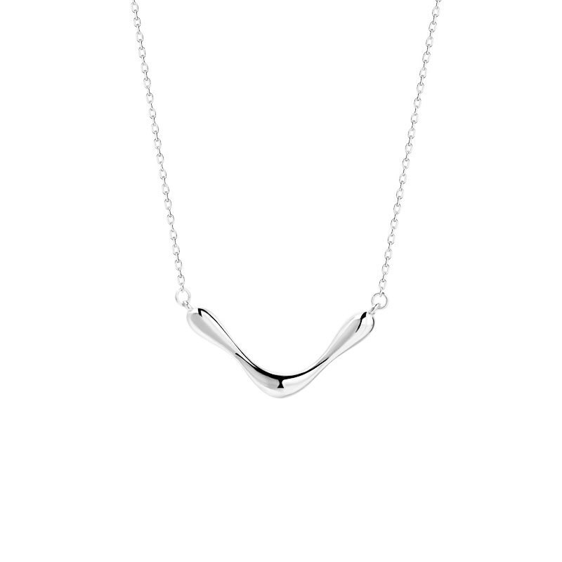 S'Stahl Geometrische Anhänger Halsketten Sterling Silber 925 Für Frauen Minimalistischen modisch Neue Halskette Feine Schmuck: Platinum farbe