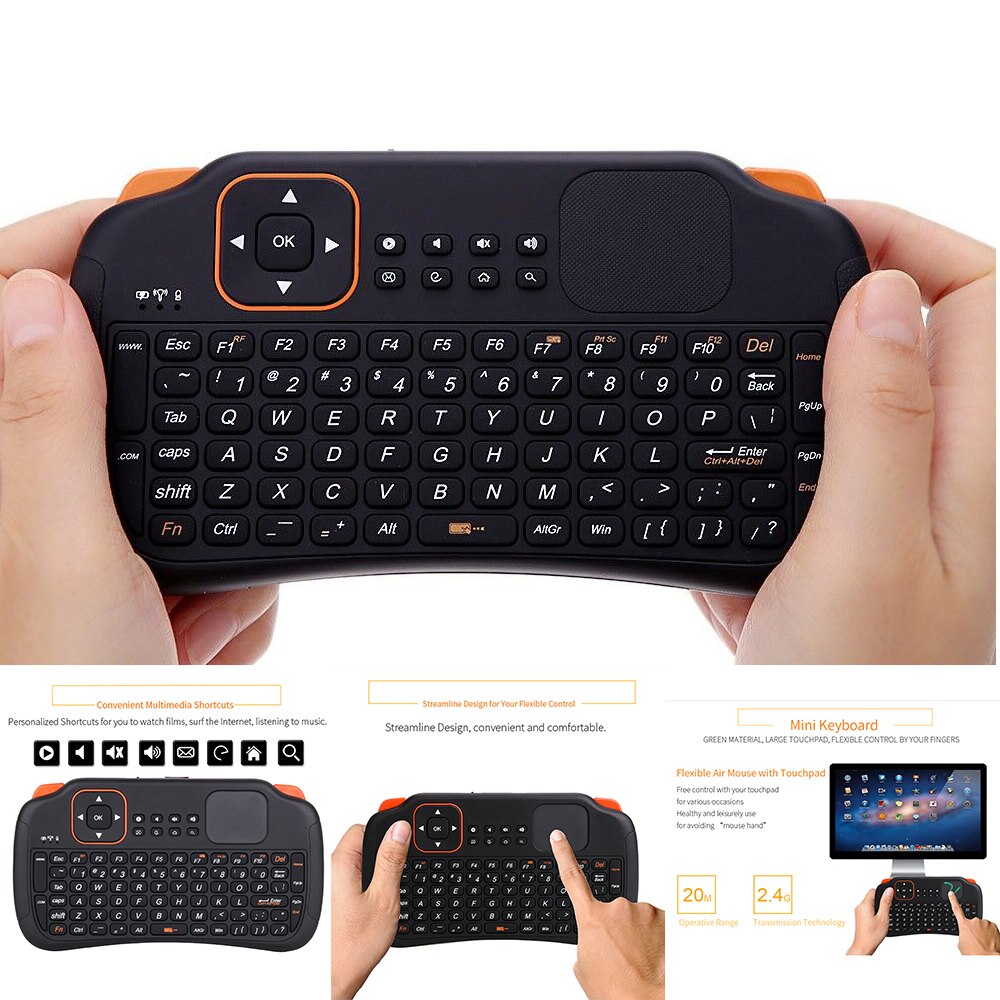 Mini draadloos toetsenbord met touchpad 2.4g toetsen, fly mouse afstandsbediening, touchpad voor samsung, lg, android tv, box, pc, laptop 83 htcc