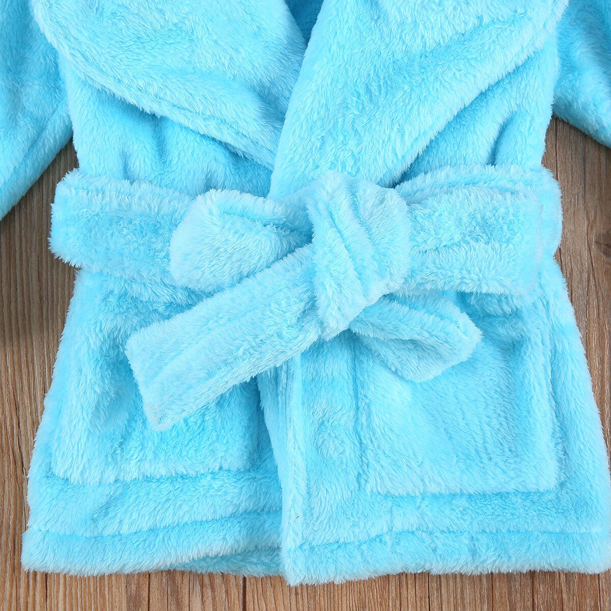 1-6Y Herfst Winter Kids Meisjes Badjas Nachtkleding Effen Fur Lange Mouwen Turn Down Kraag Pocket Gewaden 3 Kleuren