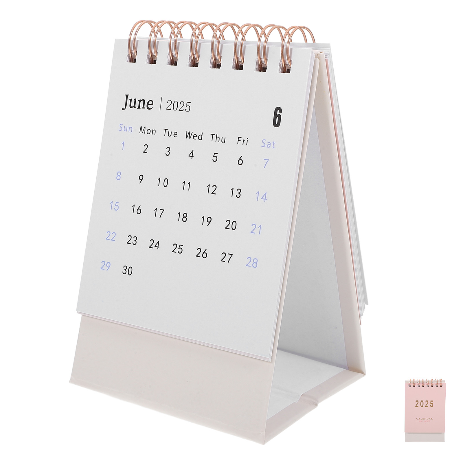 Desk Calendar on Table Monthly Office Daily Memo Decorative Supplies Standing Flip: Pink