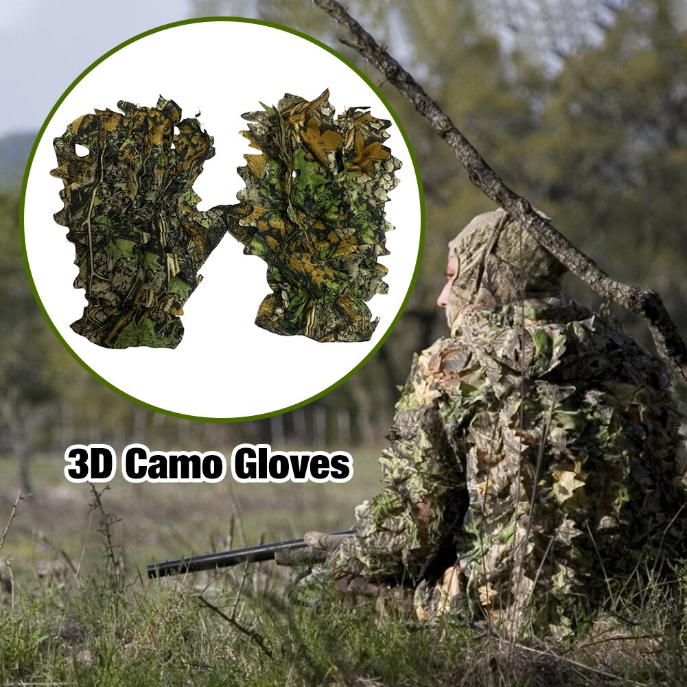 3D Camo Handschuhe Hinterhältige Komfortable Nicht-rutsch Langlebig 3D Blatt Handschuhe Für draussen Jagd Schießen Fotografie Bionische Handschuh