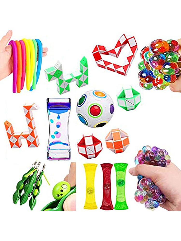 Sensory Fidget Toy Set - Stress Relief Balls - Autism & Anxiety Therapy - Pop Bubble & Squeeze Toys for Kids & Adults