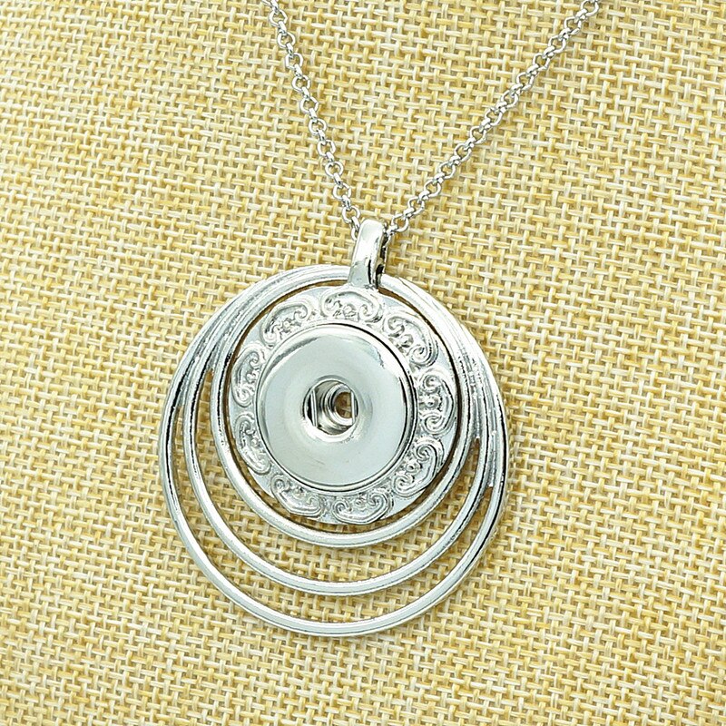 Neue DJ0144 Schönheit kreise muster kette Snap halskette 50cm fit DIY 18MM snap tasten jewlery