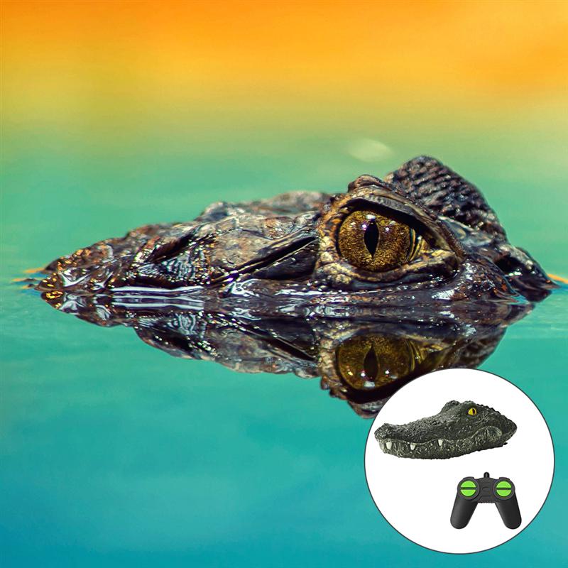 RC Boat Simulation Crocodile Head 2.4G Remote Control Joke Alligator Decoy Electric Toys Summer Water Spoof Toys