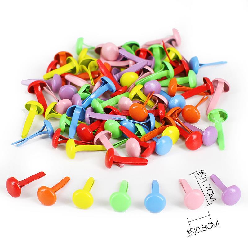 100 Stuks Mix Patroon Ronde Metalen Brads Diy Scrapbooking Ambachten Accessoires Voor Home Decor Versiering Fastener Brads Levert: 04