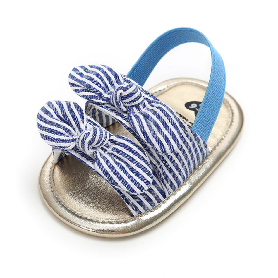Warmom Sommer Nette Tuch Unten Einfarbig Atmungsaktive Baby Weichen Sohlen Schuhe lässig Baby Kleinkind Schuhe Sandalen: Blau Streifen / L