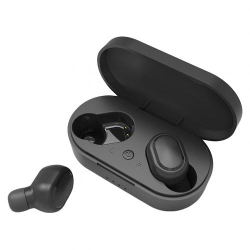 Tws bluetooth 5.0 in- øre trådløs stereo håndfri opkalds øretelefon headset 5.0 tws øretelefon støjreducerende mikrofon headset: Sort