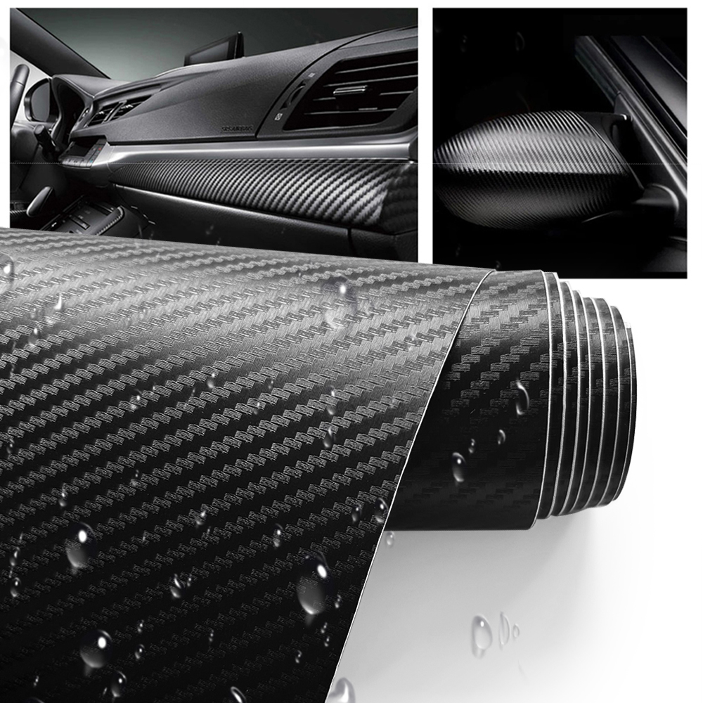 PVC Vinyl Wrap Film - Carbon Black Honeycomb Pattern, 60" X 17.7", Air Release, For Car, Motorcycle & DIY Wrapping