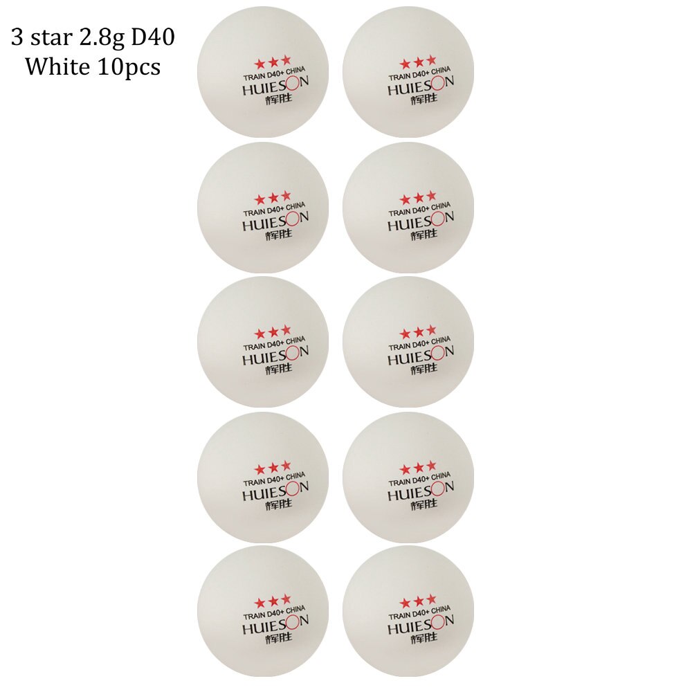 Huieson 10pcs Material Table Tennis Ball 40+mm Diameter 2.8g 3 Star ABS Plastic Ping Pong Balls for Table Tennis Training: White 10