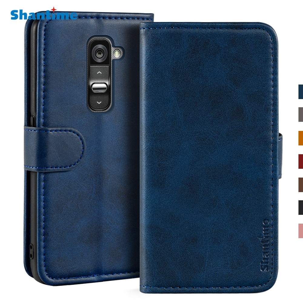 Étui portefeuille magnétique en cuir pour LG G2, Coque de téléphone avec support